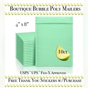 10ct  Bubble Poly Mailers 🍋‍🟩🆕🍋‍🟩
Boutique Mailers  w/ 25ct Free Stickers